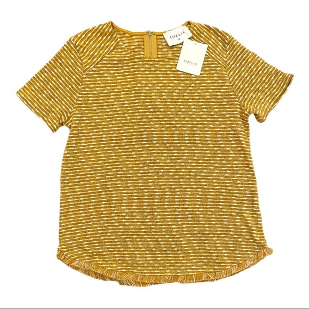 EMELIA Short Sleeve Top in Mustard Color - XS